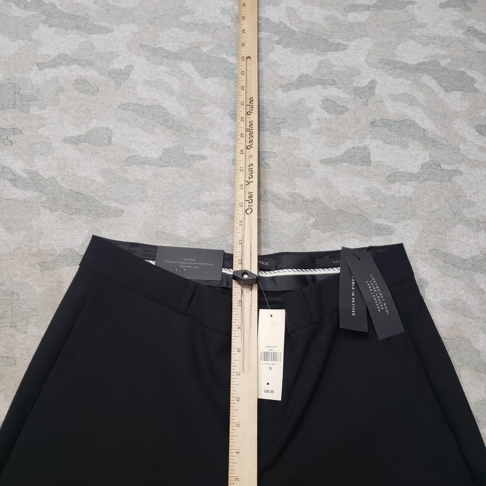 Banana Republic Avery Pants Womens 10 Black Wool Blend NWT - Picture 7 of 13